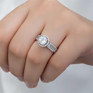 Hk Gümüş Kadın Yüzük Tek Taş |Gümüş Takı Hediyelik Ürünler