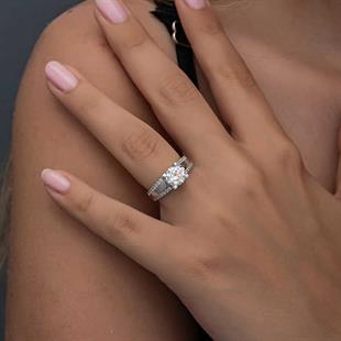 Hk Gümüş Kadın Yüzük Tek Taş |Gümüş Takı Hediyelik Ürünler