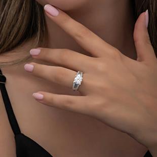 Hk Gümüş Kadın Yüzük Tek Taş |Gümüş Takı Hediyelik Ürünler