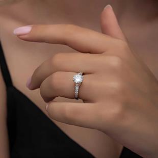 Hk Gümüş Kadın Yüzük Tek Taş |Gümüş Takı Hediyelik Ürünler