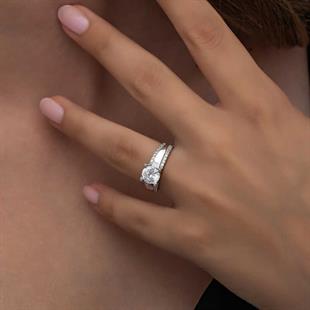 Hk Gümüş Kadın Yüzük Tek Taş |Gümüş Takı Hediyelik Ürünler