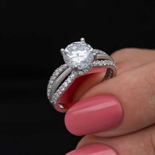 Hk Gümüş Kadın Yüzük Tek Taş |Gümüş Takı Hediyelik Ürünler