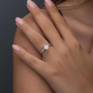 Hk Gümüş Kadın Yüzük Tek Taş |Gümüş Takı Hediyelik Ürünler