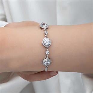 Hk Gümüş Kadın Bileklik Tektaş |Gümüş Takı Hediyelik Ürünler