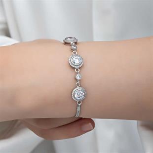 Hk Gümüş Kadın Bileklik Tektaş |Gümüş Takı Hediyelik Ürünler