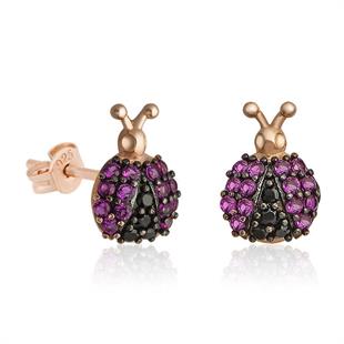 Hk Gümüş Kadın Küpe Uğur Böceği |Gümüş Takı Hediyelik Ürünler