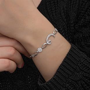 Hk Gümüş Kadın Bileklik Vav |Gümüş Takı Hediyelik Ürünler