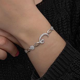 Hk Gümüş Kadın Bileklik Vav |Gümüş Takı Hediyelik Ürünler