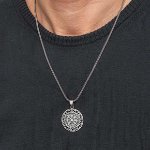 Hk Gümüş Erkek Kolye Viking Pusula |Gümüş Takı Hediyelik Ürünler