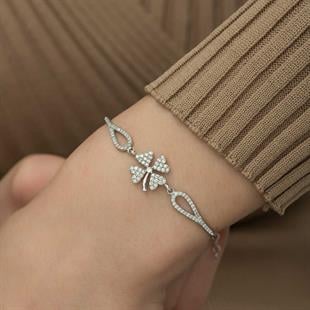 Hk Gümüş Kadın Bileklik Yonca |Gümüş Takı Hediyelik Ürünler