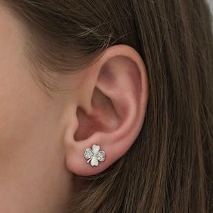 Hk Gümüş Kadın Küpe Yonca |Gümüş Takı Hediyelik Ürünler