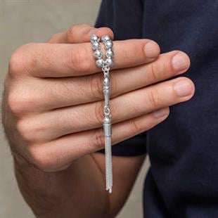 Hk Gümüş Erkek Tesbih Yuvarlak |Gümüş Takı Hediyelik Ürünler