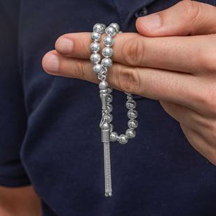 Hk Gümüş Erkek Tesbih Yuvarlak |Gümüş Takı Hediyelik Ürünler