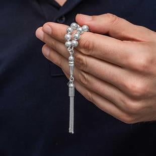 Hk Gümüş Erkek Tesbih Yuvarlak |Gümüş Takı Hediyelik Ürünler