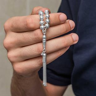 Hk Gümüş Erkek Tesbih Yuvarlak |Gümüş Takı Hediyelik Ürünler