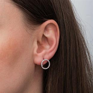 Hk Gümüş Kadın Küpe Yuvarlak |Gümüş Takı Hediyelik Ürünler