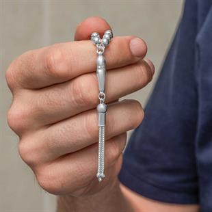 Hk Gümüş Erkek Tesbih Yuvarlak Küçük Boy |Gümüş Takı Hediyelik Ürünler