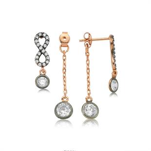 Gümüş Zincirli Sonsuzluk Bayan Küpe