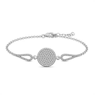 Hk Gümüş Kadın Bileklik Zirkon Taşlı Daire |Gümüş Takı Hediyelik Ürünler