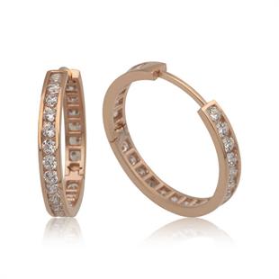 Hk Gümüş Kadın Küpe Zirkon Taşlı Halka |Gümüş Takı Hediyelik Ürünler