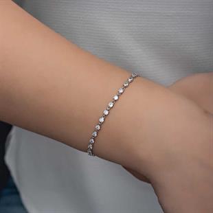 Hk Gümüş Kadın Bileklik Zirkon Taşlı |Gümüş Takı Hediyelik Ürünler