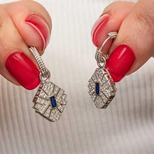 Hk Gümüş Kadın Küpe Zirkon Taşlı |Gümüş Takı Hediyelik Ürünler