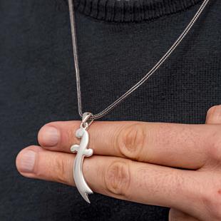 Hk Gümüş Erkek Kolye Zülfikar Kılıcı |Gümüş Takı Hediyelik Ürünler