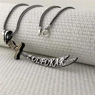 Hk Gümüş Erkek Kolye Zülfikar Kılıcı |Gümüş Takı Hediyelik Ürünler