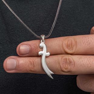 Hk Gümüş Erkek Kolye Zülfikar Kılıcı |Gümüş Takı Hediyelik Ürünler