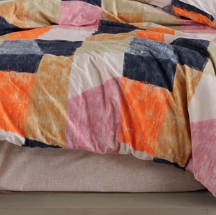 ND Çift Kişilik Poplin Nevresim Bermuda Oranj