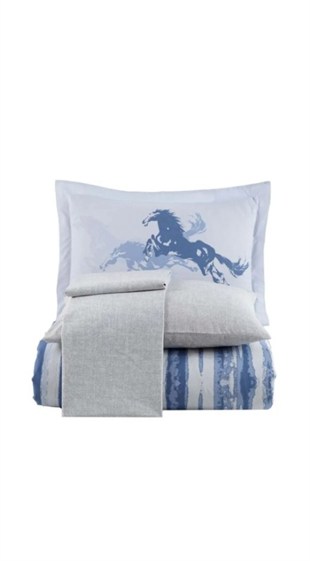 ND Çift Kişilik Poplin Nevresim Cascade Lacivert