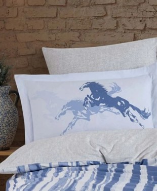 ND Çift Kişilik Poplin Nevresim Cascade Lacivert