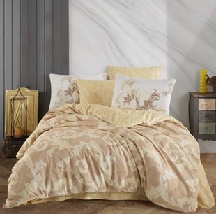 ND Çift Kişilik Ranforce Nevresim Takımı Avangarde Krem