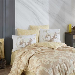 ND Çift Kişilik Ranforce Nevresim Takımı Avangarde Krem