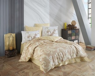 ND Çift Kişilik Ranforce Nevresim Takımı Avangarde Krem