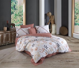 ND Çift Kişilik Ranforce Nevresim Takımı Belen Kahve