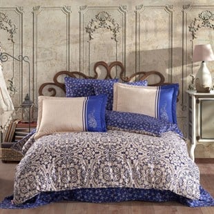 ND Çift Kişilik Saten Nevresim Leona Lacivert