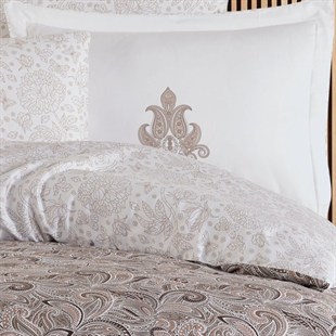 ND Çift Kişilik Saten Nevresim Mirabel Kahve