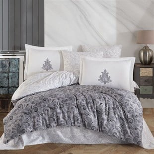 ND Çift Kişilik Saten Nevresim Mirabel Gri