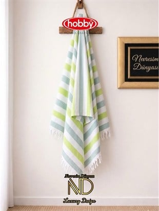 Hobby Stripe Yeşil Plaj Havlusu 70x140