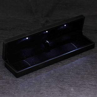 Hk Bileklik ve Tesbih Kutusu Işıklı Siyah Renk |Gümüş Takı Hediyelik Ürünler