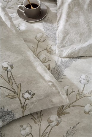 ND Çift Kişilik Ranforce Nevresim Takımı Algodon Bej