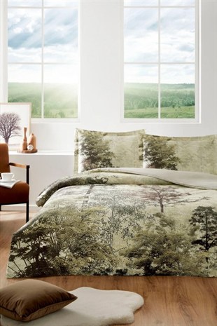 ND Çift Kişilik Ranforce Nevresim Takımı Tanne Yeşil