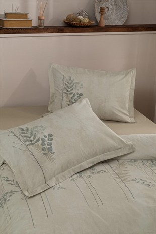 ND Çift Kişilik Ranforce Nevresim Takımı Conium Krem