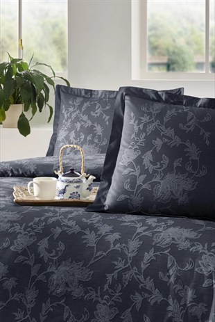 ND Çift Kişilik Ranforce Nevresim Takımı Borocco Lacivert