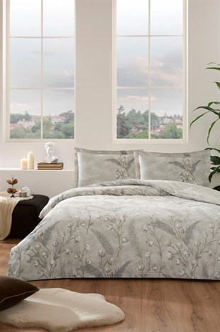 ND Çift Kişilik Ranforce Nevresim Takımı Algodon Bej