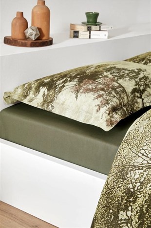 ND Çift Kişilik Ranforce Nevresim Takımı Tanne Yeşil