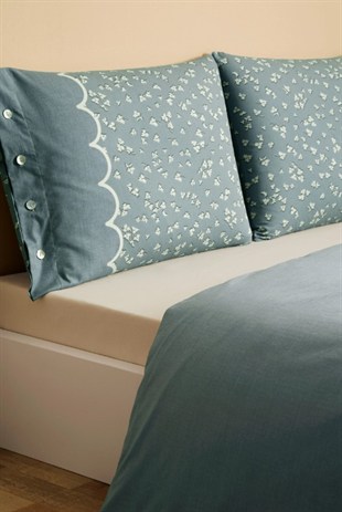 ND Çift Kişilik Ranforce Nevresim Takımı Cilantro Mavi