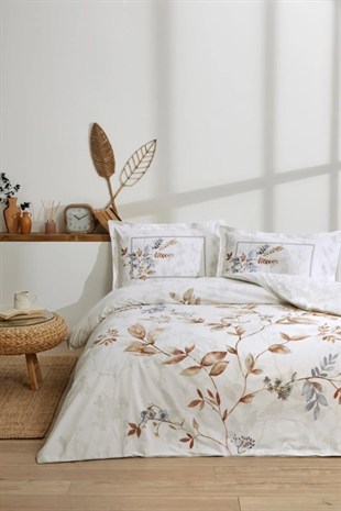 ND Çift Kişilik Ranforce Nevresim Takımı Cuivre Gri