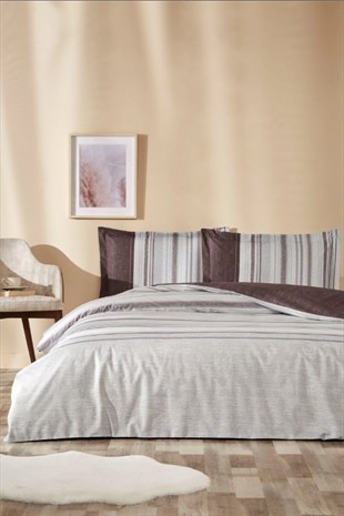 ND Çift Kişilik Ranforce Nevresim Takımı Arenoso Bej